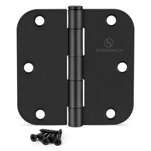 18 Pack Matte Black Interior Door Hinges 3.5"x3.5" w/Matching Screws Open Box